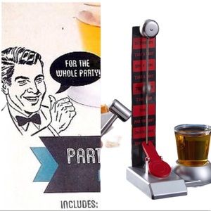 NWT FUNVILLE Hammer Shot Adult Party Strength Test Drinking Game Red One Size